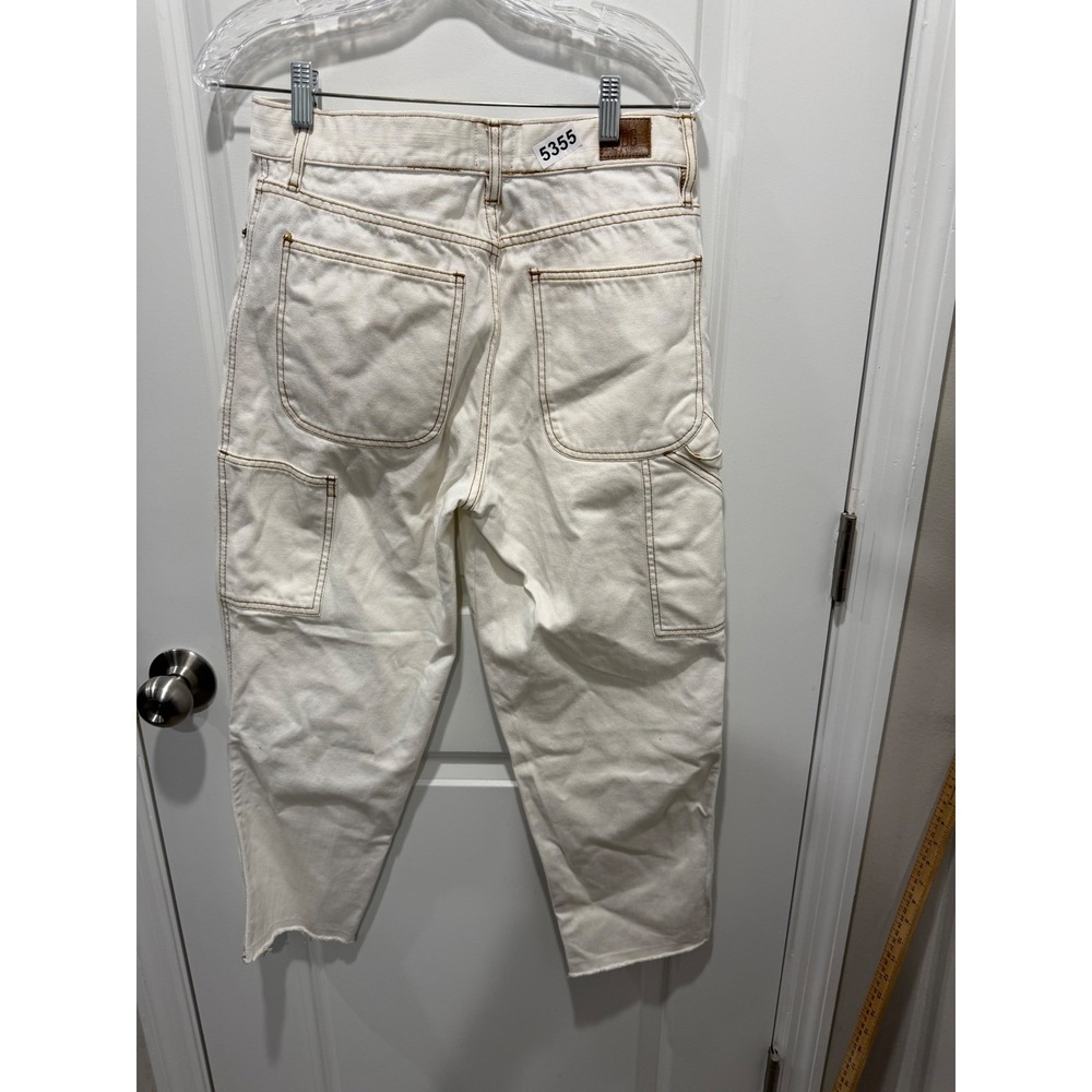 BDG Mens Straight Cropped Carpenter Pants Off White 30-32 - Picture 3 of 7